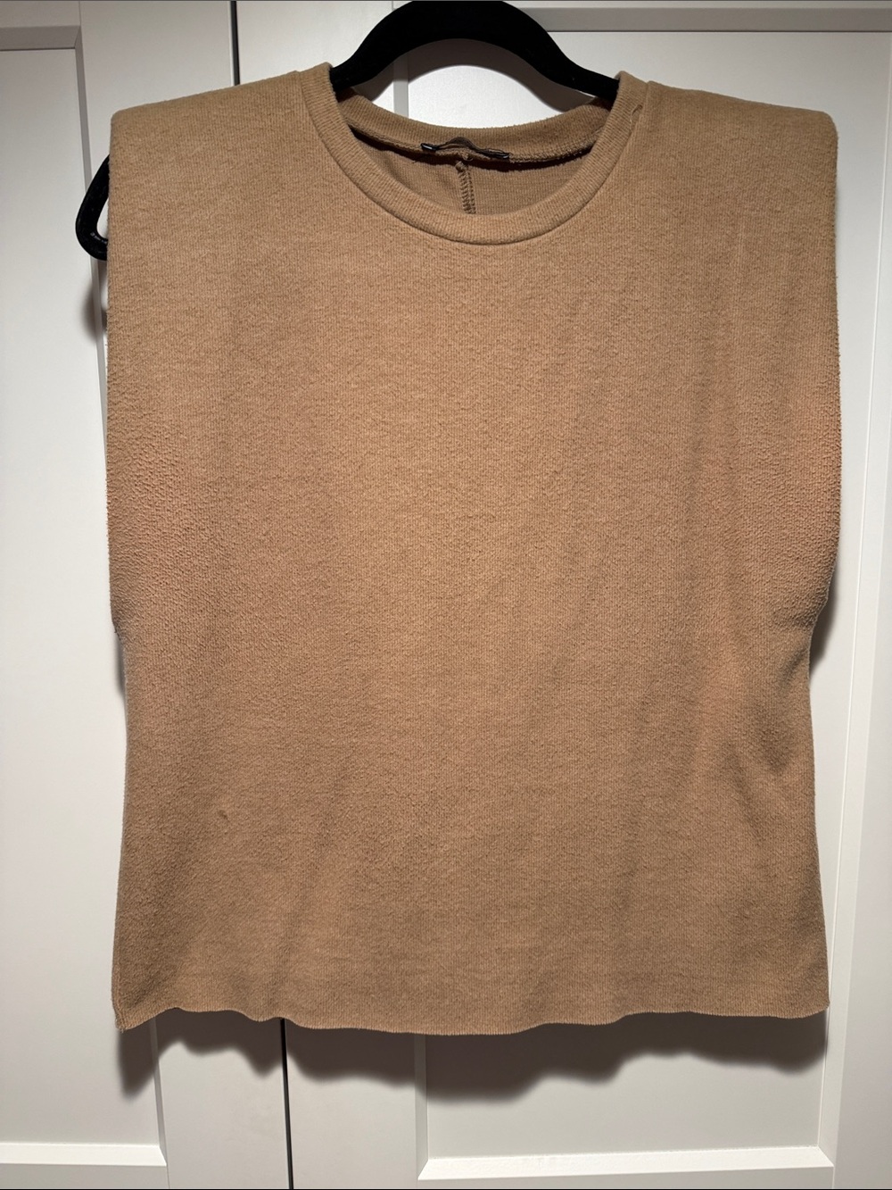 Zara Sleeveless Knit Tank in Camel Brown